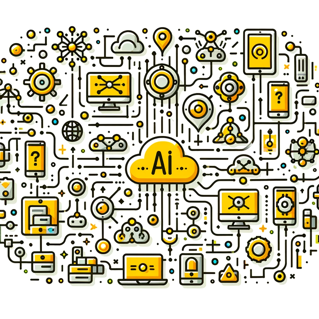 AI integration connecting various technologies to enhance business systems