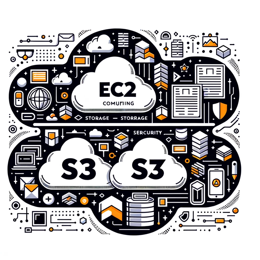 Comprehensive AWS services featuring EC2 for computing, S3 for secure storage, and versatile solutions for serverless applications